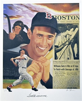 Ted Williams signed Michael Elins litho (#1)